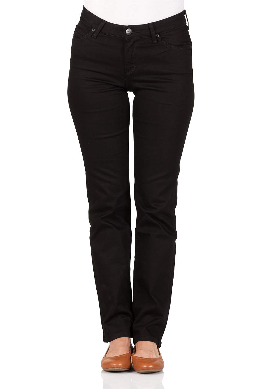 Lee Women's Marion Straight Jeans, Black (Black Rinse 47), 27W / 33L