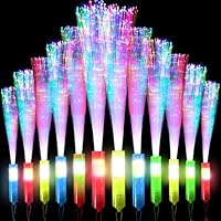 Joycabin 12 Stück LED Leuchtstäbe, Knicklichter, Leuchtwedel Party Set mit Multicolor Licht, Glasfaser Leuchtstab für Weihnachten, Party, Konzert, Hochzeit