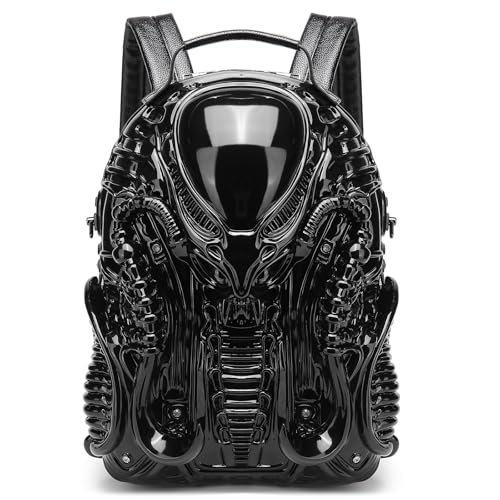 Image of Xenomorph Alien Backpack Shoulder Bag for Men Women | PVC material, Detachable straps, Cyberpunk dark aesthetic, Roomy fit, Ideal for cosplay, festivals, Halloween & daily.