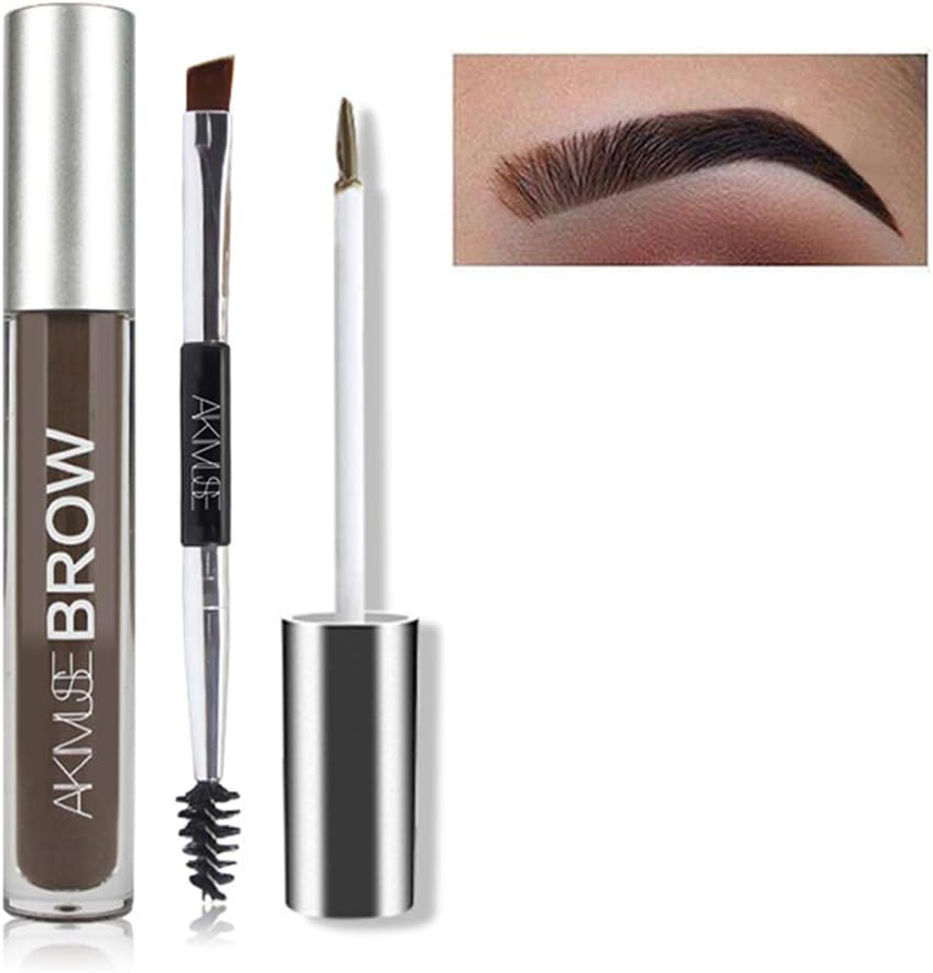 Eyebrow Gel Waterproof, 24 Hours Long Lasting for Eyebrow Makeup (Black/Brown)