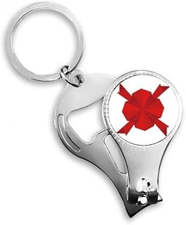 Enfeite de unhas origami decorativo de natal abstrato vermelho chaveiro abridor de garrafas cortador