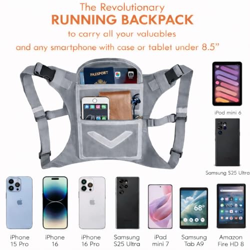 Gray Running Mini Backpack Vest