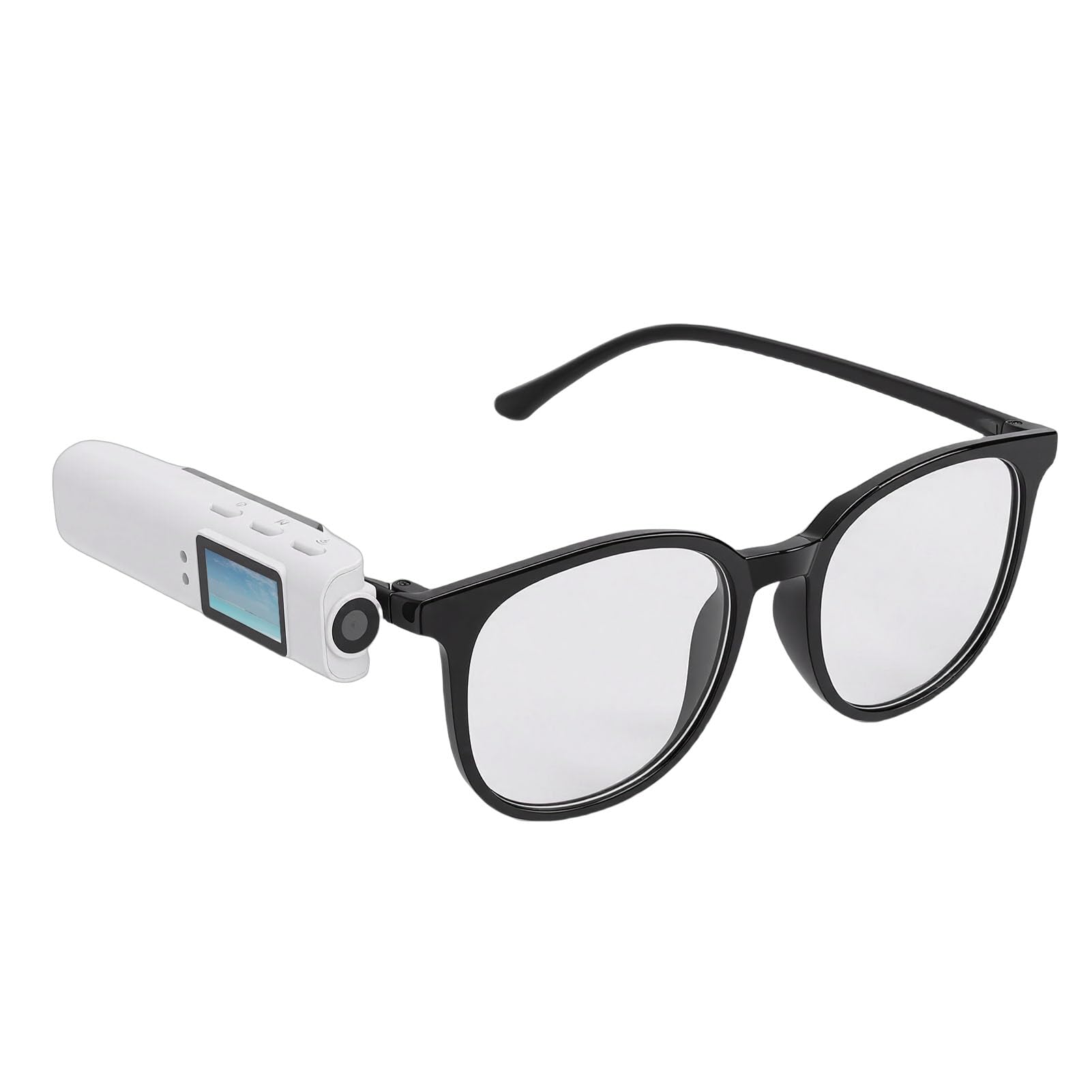 Asixxsix Videoaufzeichnungs-Brillenkamera, 2,7K HD 110° Weitwinkel 0,96 Zoll Display FPV-Kamera mit Brille, WiFi-App-Steuerung Brillen-Sportkamera für Outdoor-Sportarten Radfahren (White)