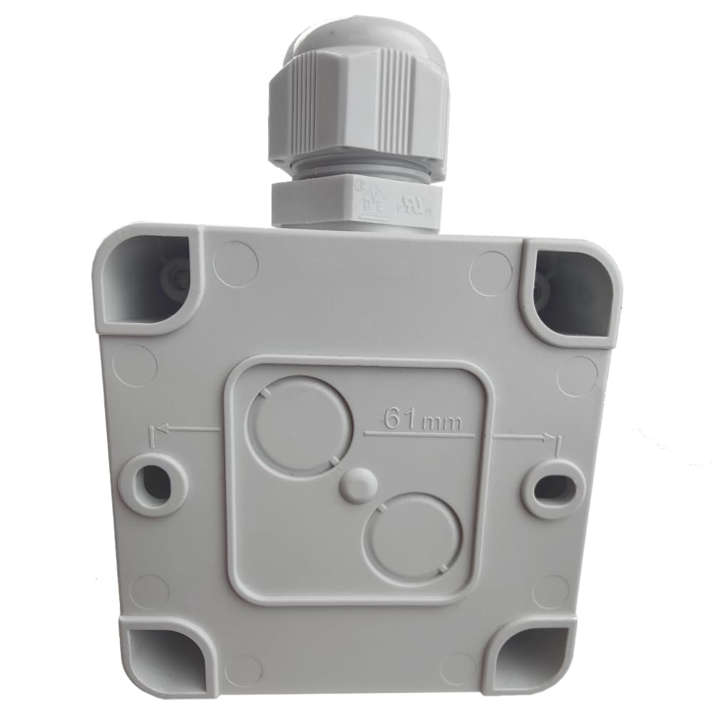 Aufputz-Steckdose 16A 2P+E, 230V, IP68 – Wasserdicht, Grau/blau, Für Feuchträume & Außenbereich