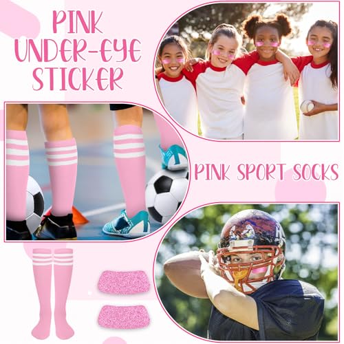 Image of Panitay 2 /12 /16 /24 Pairs Softball Soccer Socks Glitter Eye Black Stickers Team Spirit Accessories for Youth Women Sport Wear