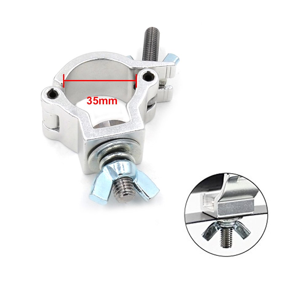 Truss Clamp, JLTPH Morsetto da palcoscenico in finitura di lega di alluminio, 32 – 35 mm, con testa girevole, confezione da 5