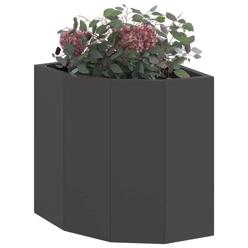 vidaXL Corner Planter Black 30 x 30 x 35 cm Steel — image 1