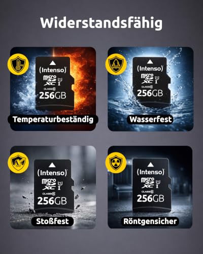 Intenso Premium microSDXC 256GB Class 10 UHS-I Speicherkarte inkl. SD-Adapter (bis zu 90 MB/s), schwarz – Ansicht 6