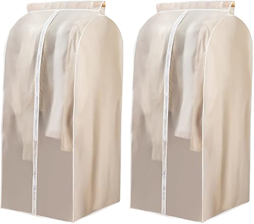 Bolsa de polvo para ropa colgante, a prueba de humedad, polvo y fácil de limpiar, organizador de ropa transparente y visible, 2 piezas (24 x 20 x