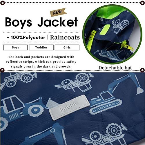 Image of Boys Rain Jacket with Detachable Hood Lightweight Raincoats for Kids