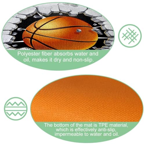 Alfombra de cocina para pasillo y cuarto de lavado VAPOKF baloncesto 2 piezas 6