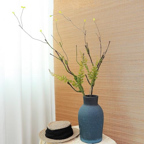 2 Branches artificielles Pliables 1m : Cerisier en Fleurs, Vigne, Tronc d'arbre, Mousse Verte, Vase Mural extérieur Jardin, Composition Florale, décoration...
