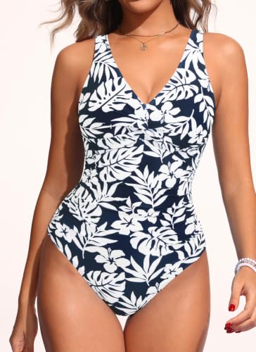 Image of Women's Tummy Control One Piece Swimsuit Push Up Full Coverage Bathing Suit