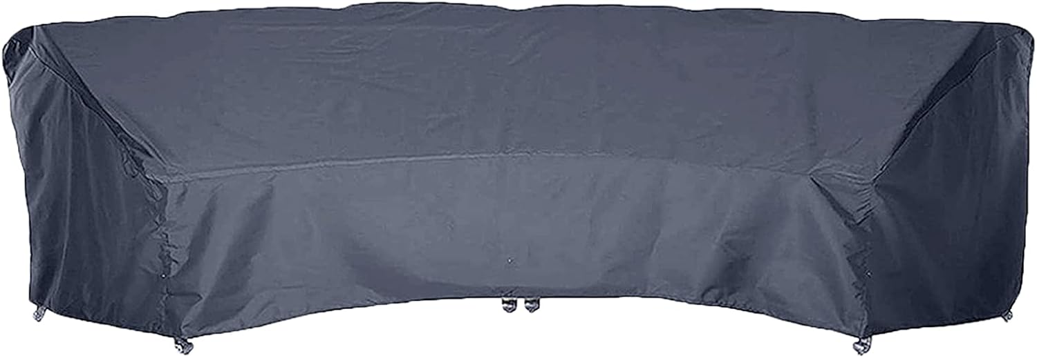 Outdoor Curved Sofa Cover Heavy Duty Waterproof Furniture Protector for Patio Winter Use (S: 90 x 42 x 36” /228 x 106 x 91 cm)