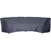 J&C Curved Sofa Cover Outdoor Furniture Covers Waterproof Curved Furniture Cover Heavy Duty Patio Furniture Covers Extra Large U Shaped Sectional Furniture Cover for Winter Lawn Garden