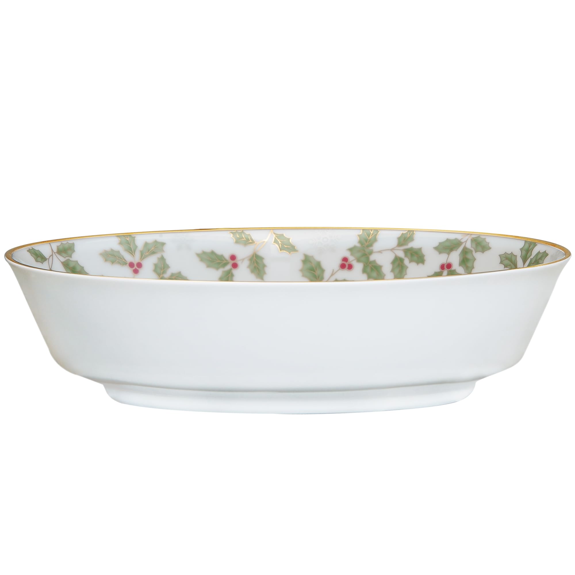 Noritake Holly & Berry Gold Oval Vegetable Bowl 24 oz