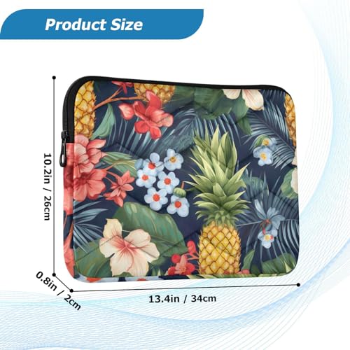 Funda para laptop de 13-14 pulgadas tropical Pineapples Hibiscus miniatura 3