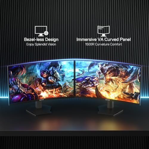 Image of Redragon 27 inch 144hz /165HZ Curve Gaming Monitor, QHD 2K (2560X1440) VA Frameless Computer Monitor, 1ms Response Time, Fully Compatible, VESA Wall Mount