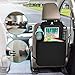 Meinkind Car Backseat Organizer, 2-Pcs Car Seat Protector Back Seat Organizer Kick Mats with Clear Screen Tablet Holder, Water-Proof Car Seat Organizer, Travel Organizer for Kids and Toddler, Black