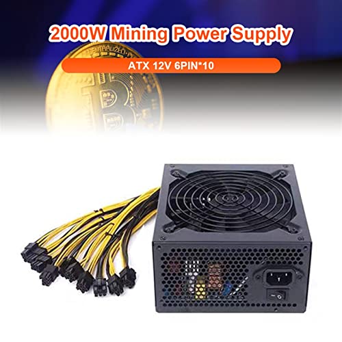 Alimentation Bitcoin Miner 2000W silencieuse supportant 10 cartes graphiques