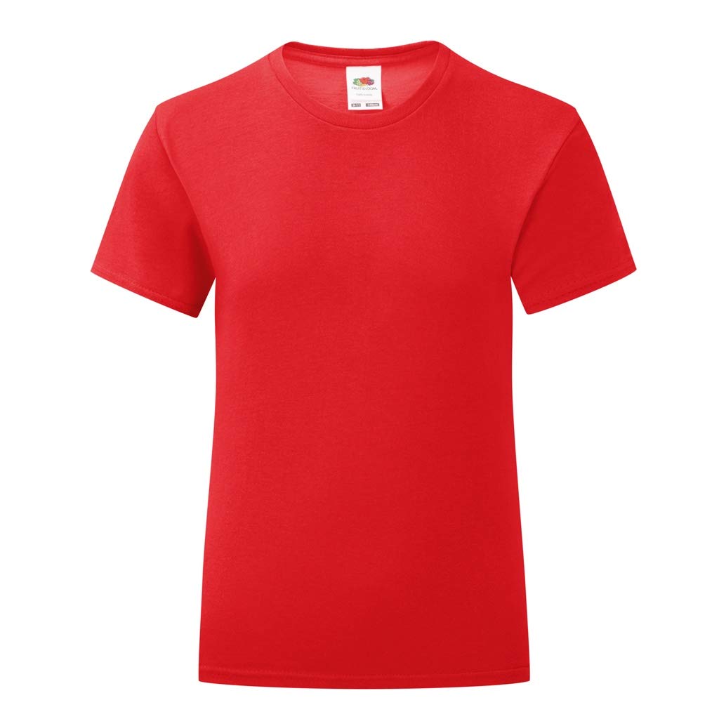 Fruit Of The Loom Men's Red Iconic T-Shirt, Sizes - 3XL