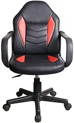 Cadeira Gamer Infantil em Couro Pvc Pelegrin Pel-9354 Preto com Vermelho