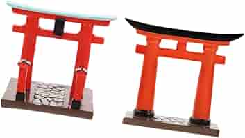 Amazon | Toyvian 2個 鳥居アクセサリー 神社 プラモデル 鳥居