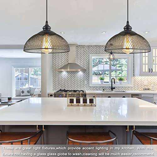 Laihezz 1Ligh Metal Pendant Light，Industrial Farmhouse Pendant Lights,Adjustable Black Lamp Shade Wire, Edison Pendant Lighting Suitable For Kitchen Island, Bar, Dining Room, Living Room #TOP2