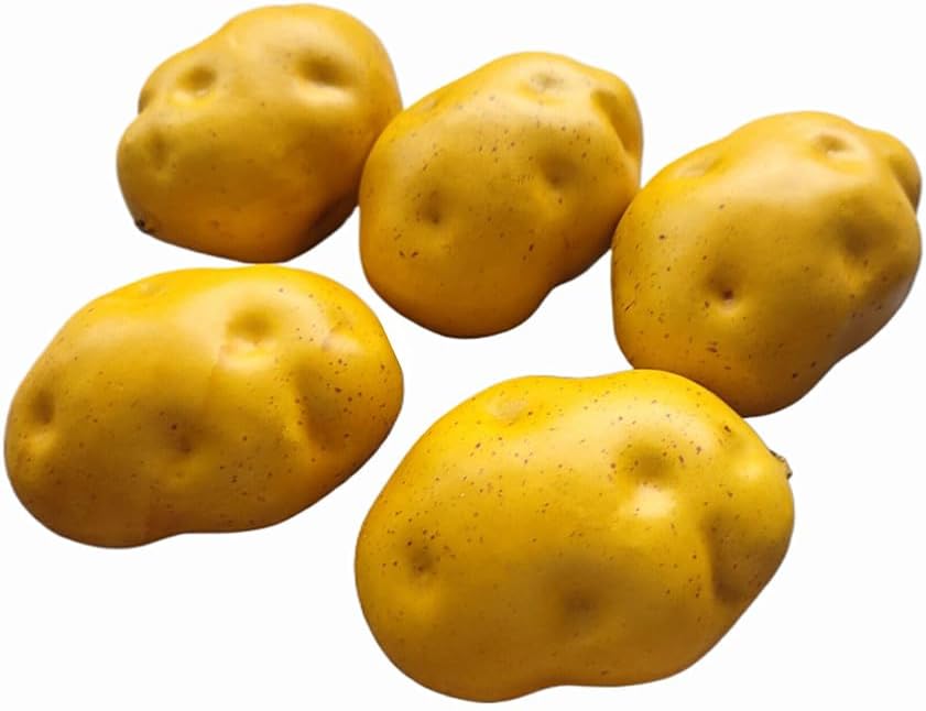 Ebonee Artificial Simulation Fake Potatoes Vegetables for Decoration Realistic Fake Vegetable Potatoes Model for Kitchen Home Photograph Props (5 Pack)