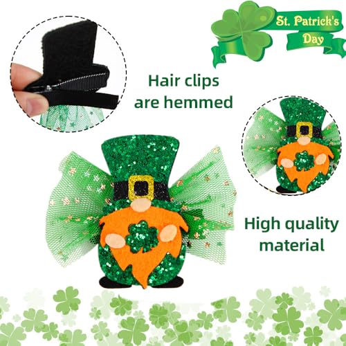 Pinzas para cabello verde con trébol brillo 2 piezas miniatura 2
