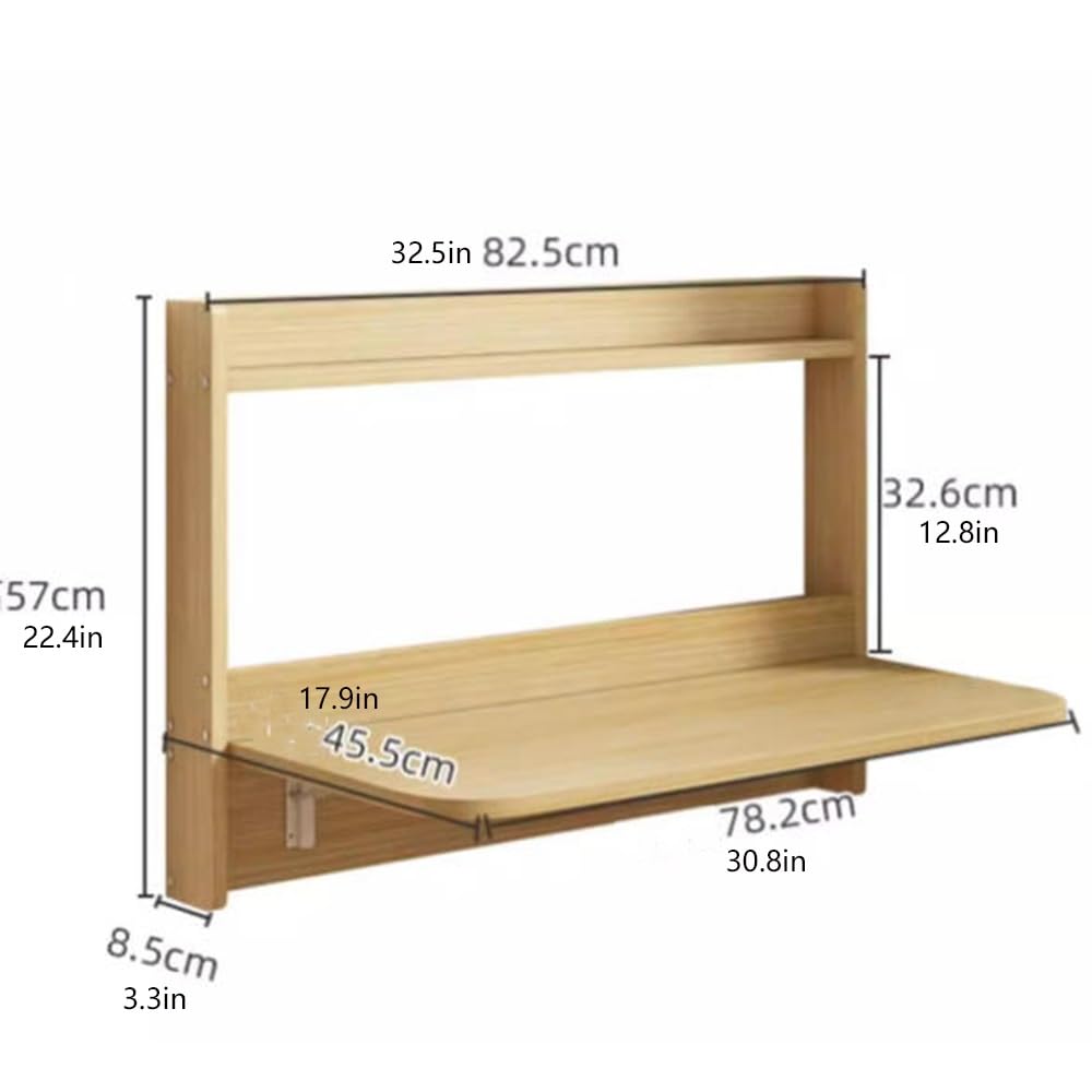 Estantería de pared plegable para concesiones, mesa plegable, escritorio de computadora de montaje en madera, estación de trabajo de escritura para espacios pequeños