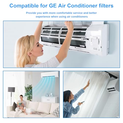 Image of WJ85X21746 Air Conditioner Filter Compatible with GE Air Filter Replacement Parts Model for AHQ06LYW1 AHQ06LYQ1 AHR05LWQ2 AHTC05AAW1 Replaces AP6280063 4588851 A0010209471 PS12171954 (2 Pack)