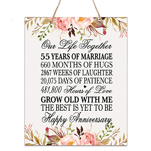 Floral 55th Anniversary Plaque