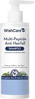 WishCare Multi Peptide Anti Hairfall Shampoo – Paraben & Sulphate Free Shampoo for Women & Men with Rice Water, Rosemary, Hyaluronic Acid & Caffeine for Hairfall Control 250ml