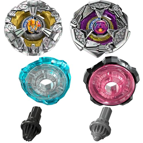 Image of Beyblade X and Transformers Collab, Bumblebee 3-60GP vs. Shockwave 5-80O, 2 Takara Tomy Tops, 2 Launchers, Battling Top Game Toys, Ages 8+ (Amazon Exclusive)