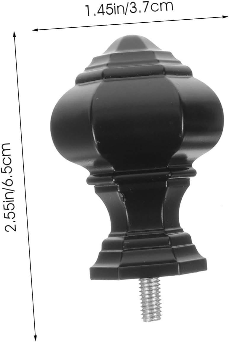GARVALON 2pcs Roman Style Curtain Rod End Finials Matte for Drapes and Window Treatments