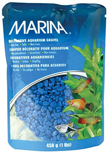 Marina Lot de 6 graviers décoratifs pour aquarium Bleu 450 g