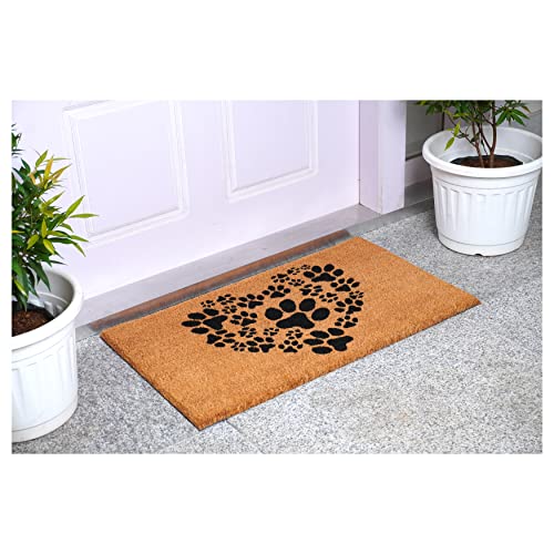 Calloway Mills 102142436 Heart Paws Doormat, 24 Inch X 36 Inch Natural/Black thumb #1
