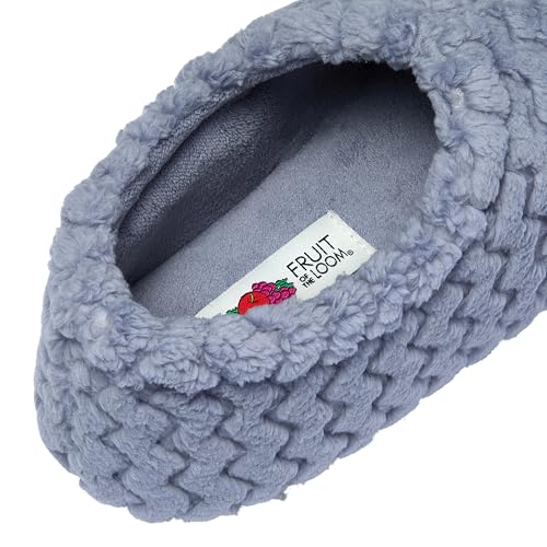 Fruit of the Loom Women's Fuzzy Chevron Memory Foam Indoor/Outdoor House Shoes, Blue, 9-10 - image 5