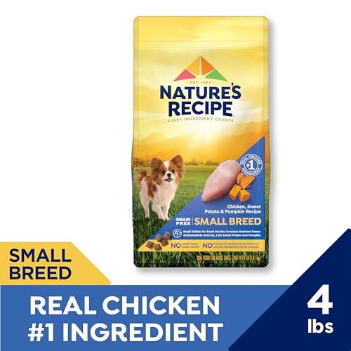 Nature's Recipe Grain Free Small Breed Dry Dog Food, Chicken, Sweet Potato & Pumpkin Recipe, 4 lb. Bag