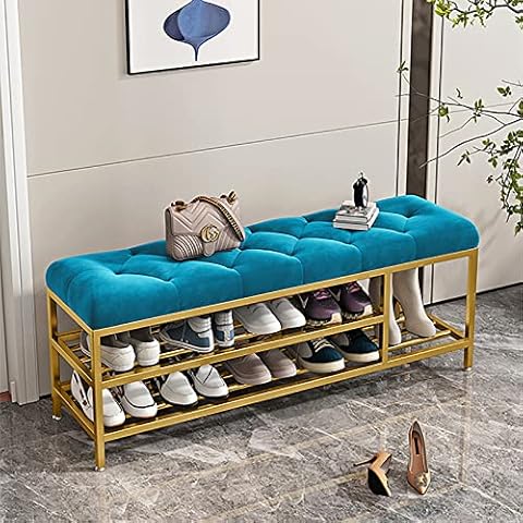 LJCM Luxurious Entryway Bench With Boots Storage Cover