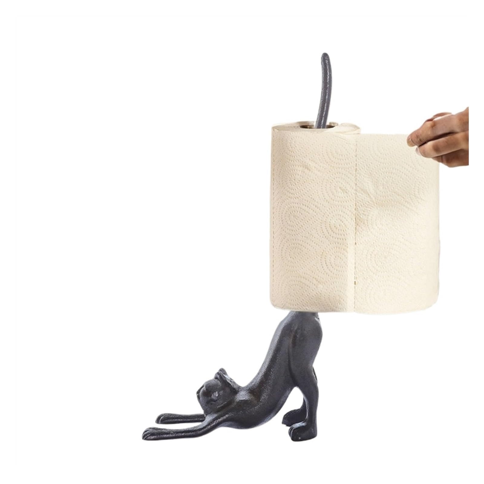 Küchenpapierrollenhalter Machen Sie einen alten Katzen-Papierhandtuchhalter, Wohnzimmer-Schlafzimmer-Küchen-Cartoon-Dekoration, Garten-Wildeisen-Abendessen-Papierhalter Papierrollenhalter, Küchengerät