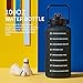 ST-YIBEN 100oz Large Motivational Water Bottle with Time Marker,Leakproof & BPA Free 3 Liter Black Gallon Water Bottle with Straw & Handle Tritan Frosted Water Jug for Women Men to Fitness,Gym,Sports