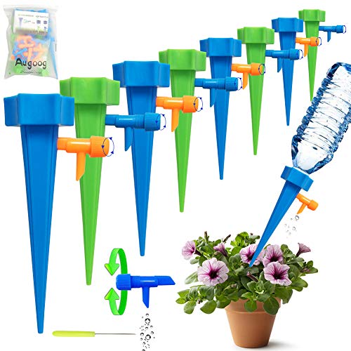 18 Pcs Plant Waterer,Self Watering Spikes,Plant Spikes System with Slow Release Control Valve Switch Self Irrigation Watering Drip Devices for Outdoor Indoor Flower or Vegetables