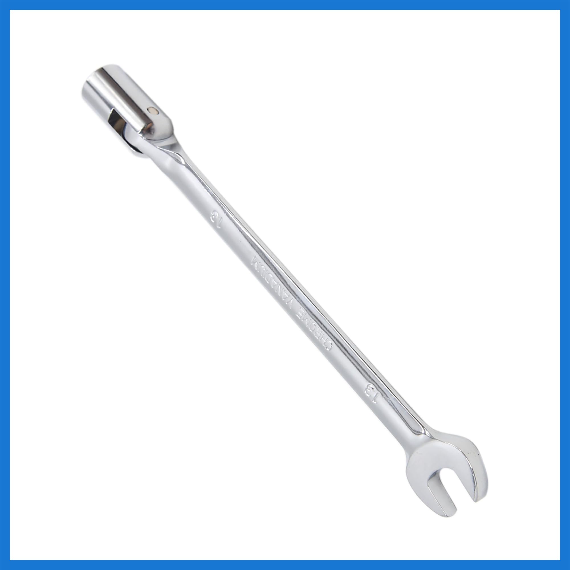 VekAuto 13mm Swivel Head Combination Socket Spanner Wrench Car Repair Tool Auto Accessories, Silver Tone, 21X2X2 - Image 3