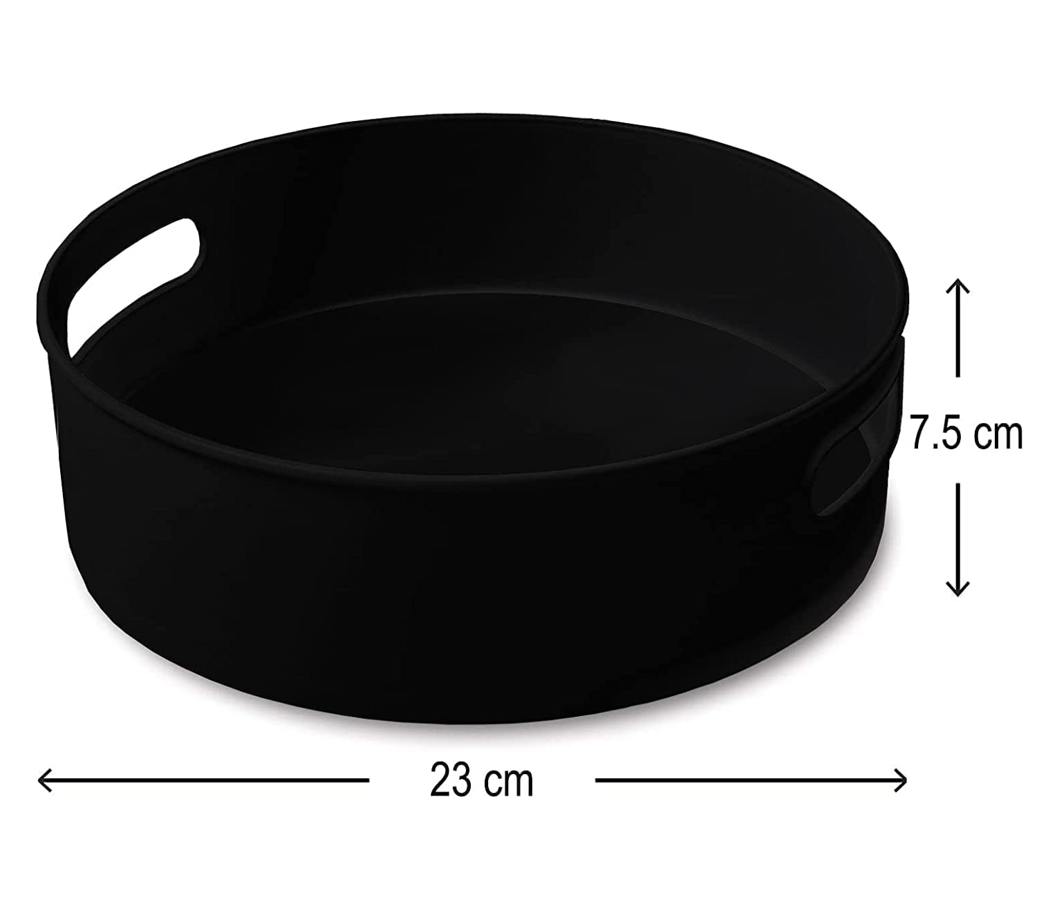 KANVIPRIYA 360° Rotating Kitchen Organizer Tray Multi-Purpose Storage Solution for Kitchen Spice, Cosmetic Organizer, Revolving Lazy Susan Rack for Cabinets - Black (23x23x7.5 Cm) 1