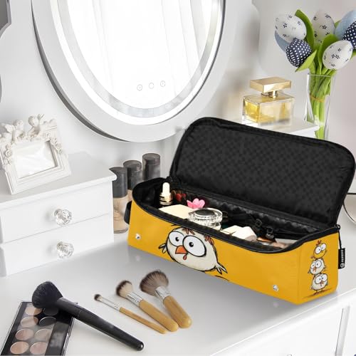 Funda de viaje 2 en 1 para plancha y rizador con tapete resistente al calor impermeable organizador de viaje para planchas, rizadores, amarillo miniatura 7