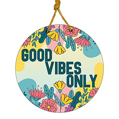 Sehaz Artworks Wooden Wall Hangings | Home Decor Items Stylish Living Room | Decorative Items for Home | Home Decoration Items | Wall Decor/Room Decor Items for Living Room/Bedroom - Good Vibes Only