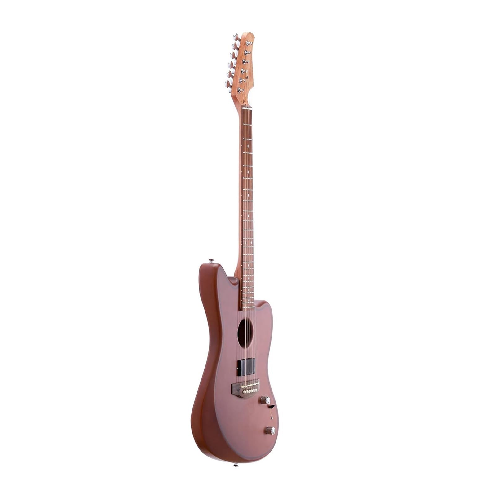 Semi Hollow Elektryczna Gitara Akustyczna Matowy Brązowy Profesjonalny Instrument Muzyczny