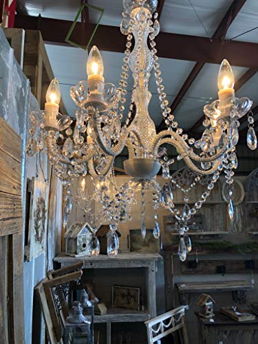Image of The Original Gypsy 6-Light Plug-in Crystal Swag Chandelier, White